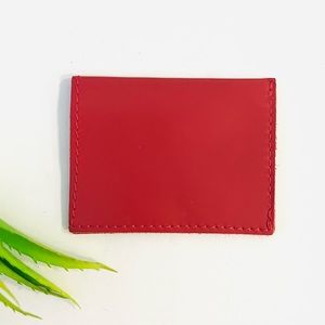 Italian Leather Red Card Holder